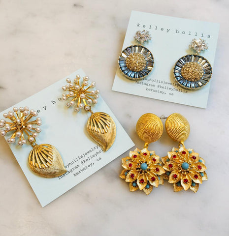 Beautifully reimagined vintage statement earrings with you in mind.