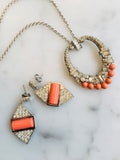 Coral Art Deco Earrings