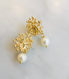 Pearl Coral Branch Earrings