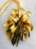Fringe Flower Necklace Gold