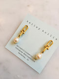 Paperclip Pearl Earrings