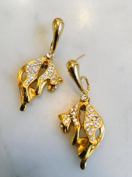 Golden Leopard Earrings