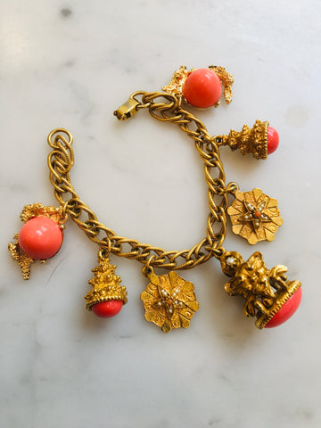 Coral Charm Bracelet