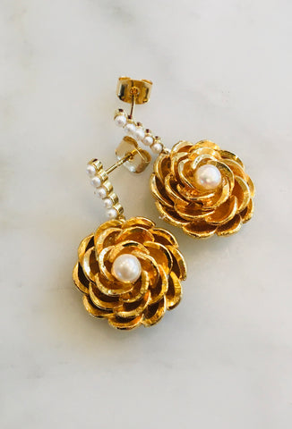 Camellia Pearl Earrings