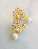 Pearl Coral Branch Earrings