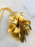 Fringe Flower Necklace Gold