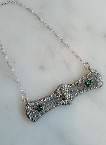 Victorian Silver Bar Necklace
