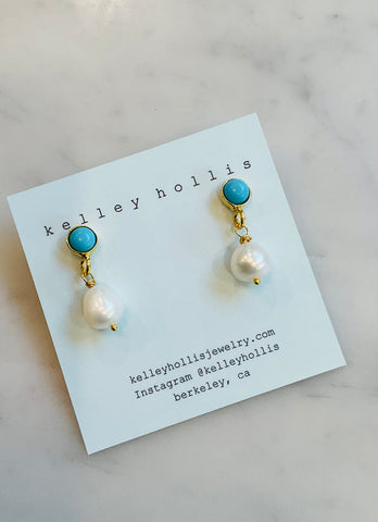 Turquoise and pearl Drops