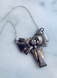 Sterling Art Deco Articulated Bar Necklace