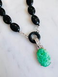 Art Deco Jade and Onyx Pendant