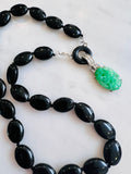 Art Deco Jade and Onyx Pendant