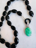 Art Deco Jade and Onyx Pendant