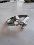 Abstract Bamboo Cuff in Silver