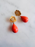 Coral Drop Earrings