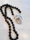 Silver Abstract with Garnets