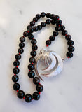 Silver Abstract with Garnets