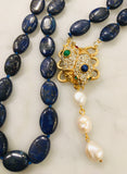 Lapis Snake with Pearls