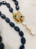 Lapis Snake with Pearls