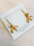 Coral Branch Pearl Earrings