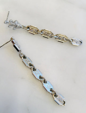 Etched Articulated Sterling Drops