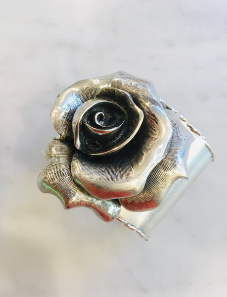 Bold Rose Cuff Silver