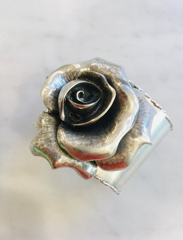 Bold Rose Cuff Silver