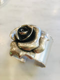 Bold Rose Cuff Silver